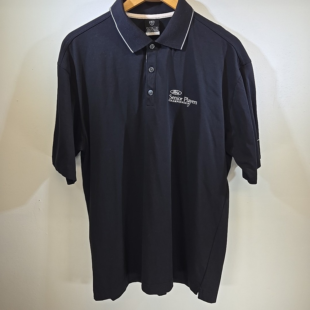 Nike Golf Polo Shirt Men's‎ L Black Dri-FIT TPC Boston Ford Players Championship